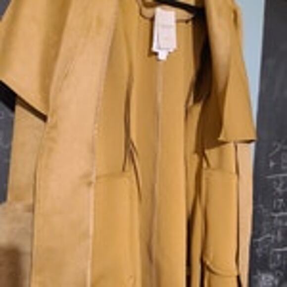 Carmen Marc Tan Vegan Faux Suede Fur Unlined Jacket ~ size 1X Plus, RETAIL $108 - Picture 4 of 8